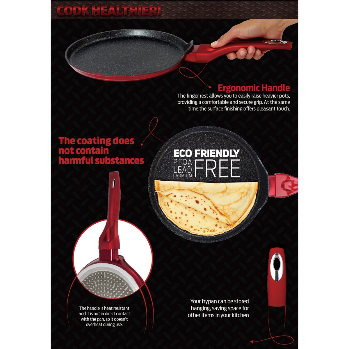 Patelnia do naleśników 25cm Berlinger Haus BH-1272 Burgundy