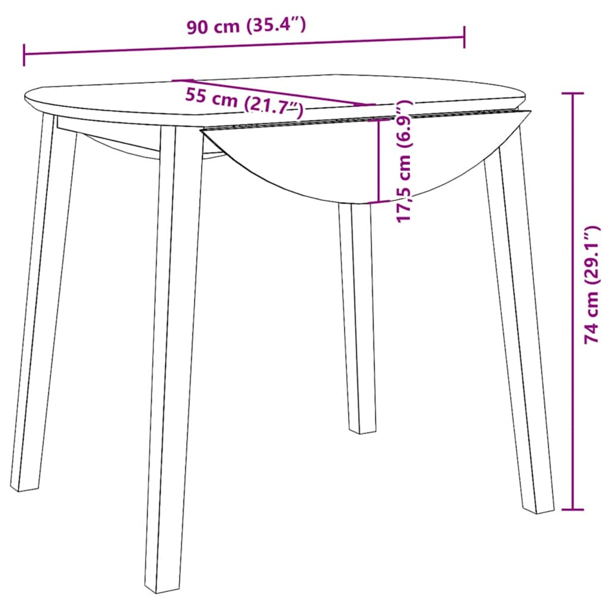 vidaXL Stół jadalny Brązowy lite drewno guma