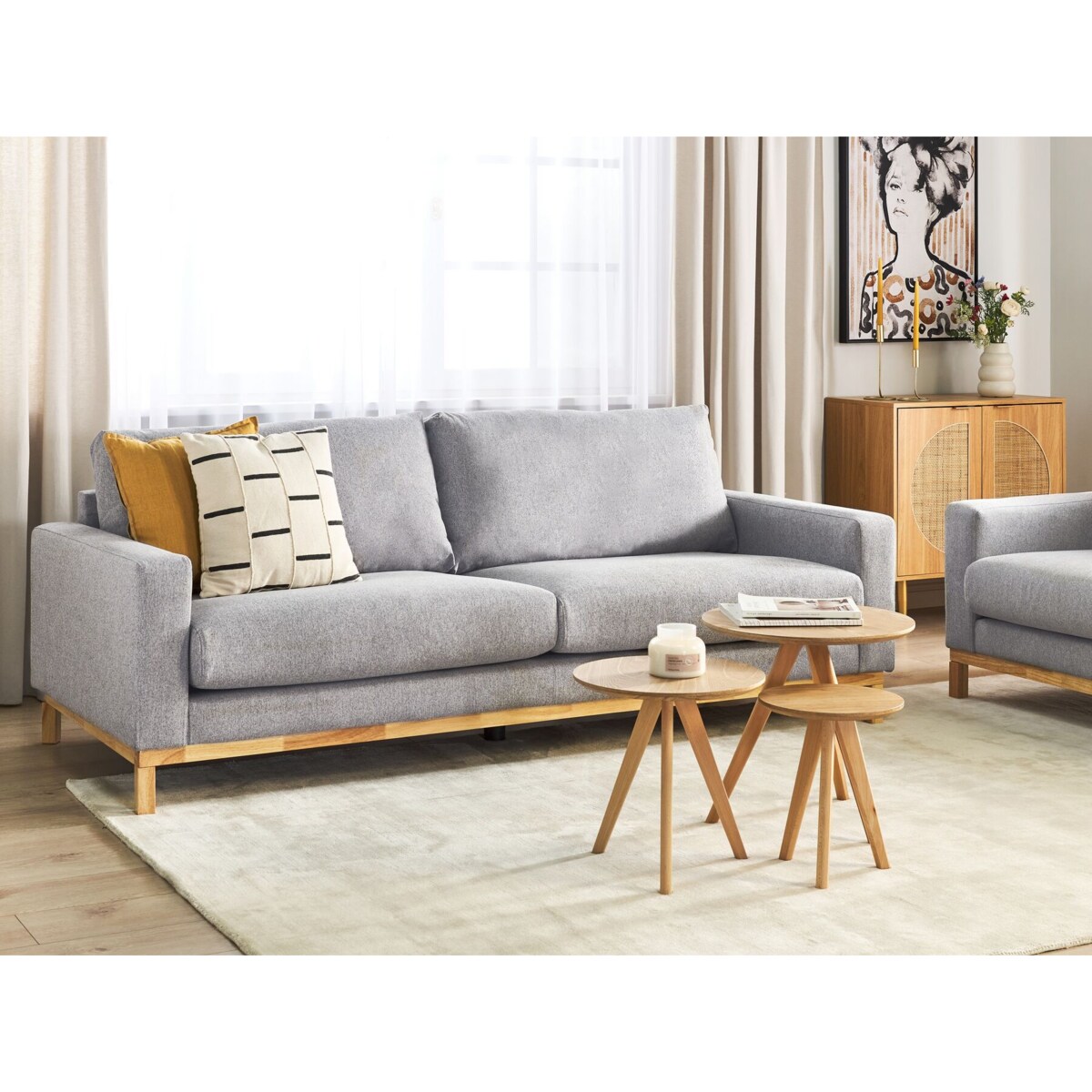 Sofa 3-osobowa szara SIGGARD