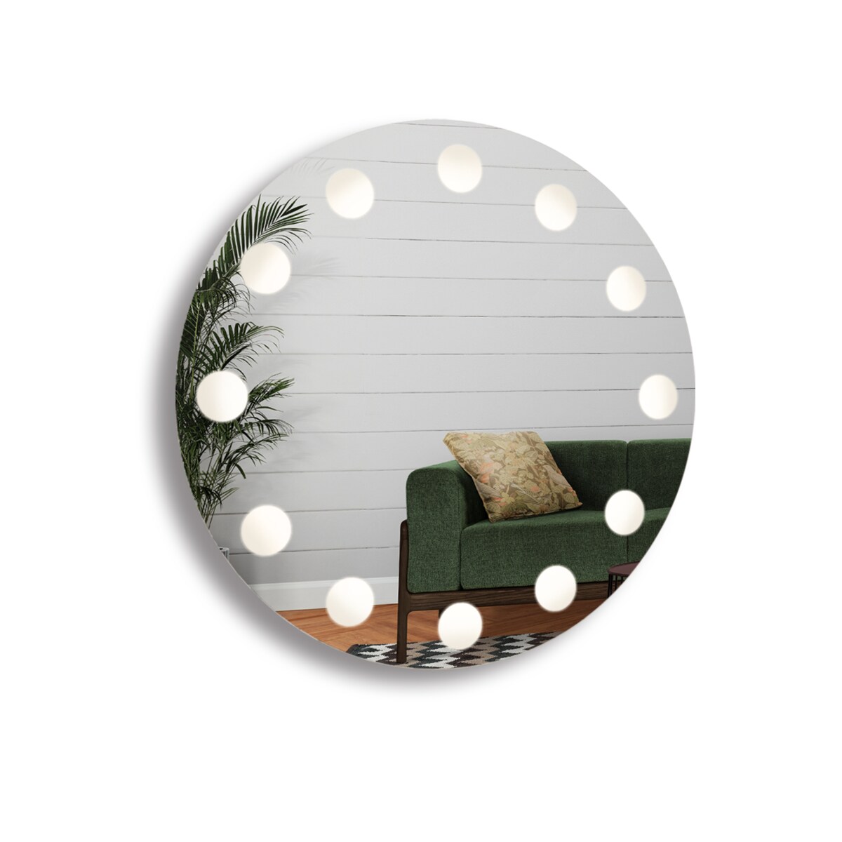 Okrągłe lustro do toaletki z podświetleniem LED - HOLLYWOOD