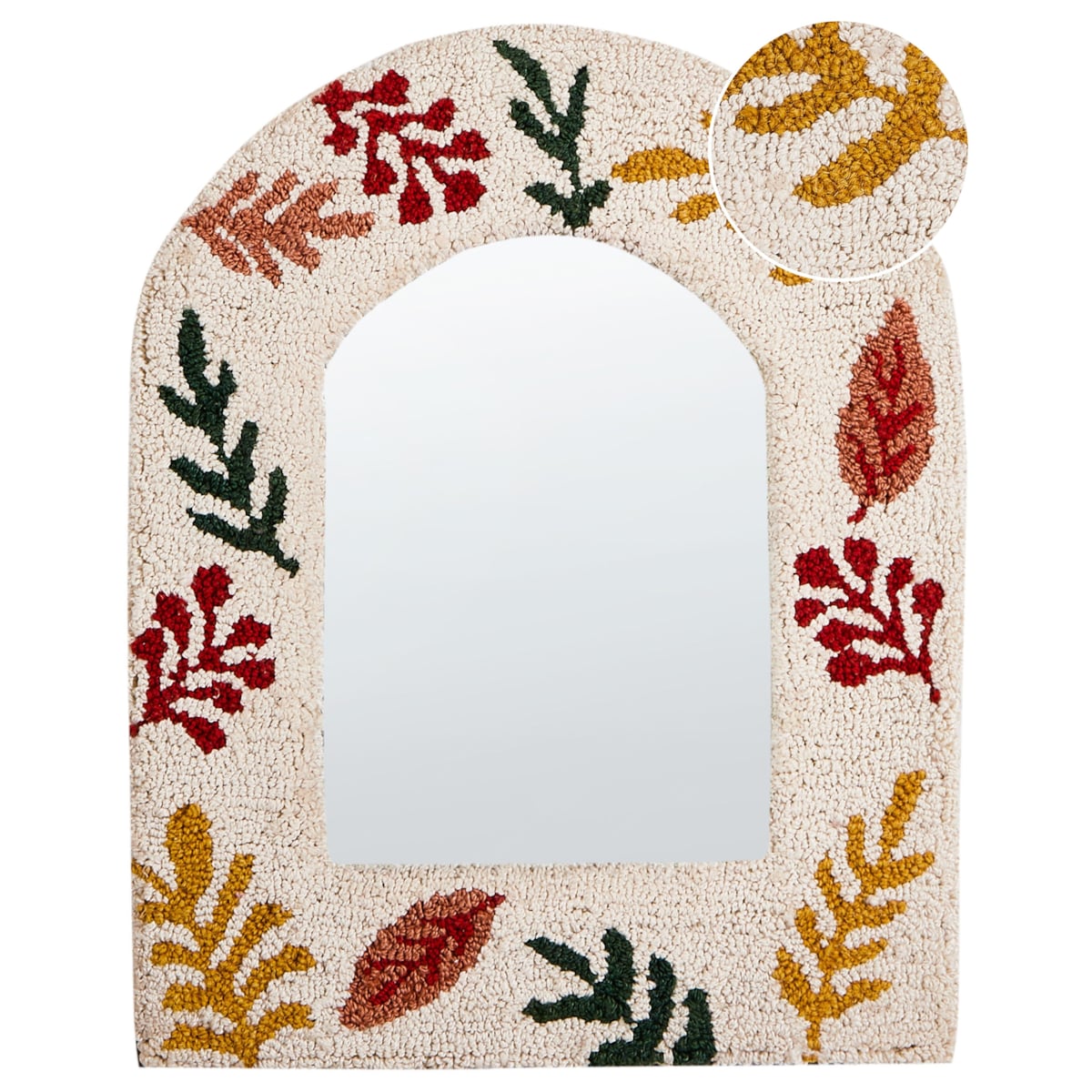 Lustro ścienne KUTAISI 40 cm 50 cm Bawełna Złamana biel