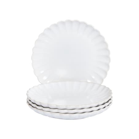 Zestaw 4 małych talerzy NETTLE Kamionka Biały