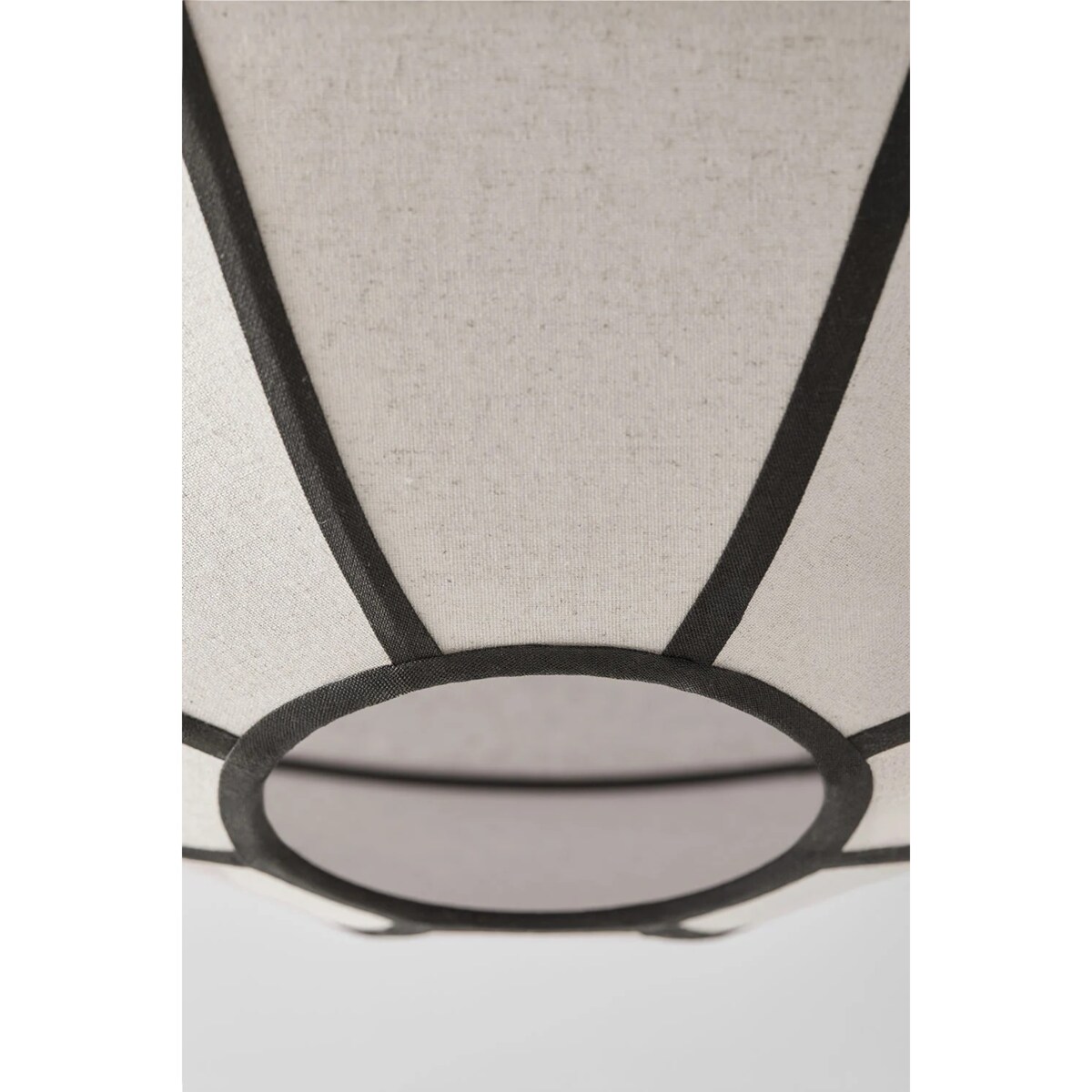 Lampa sufitowa lniana Patraix kremowo-czarna Ø50 cm