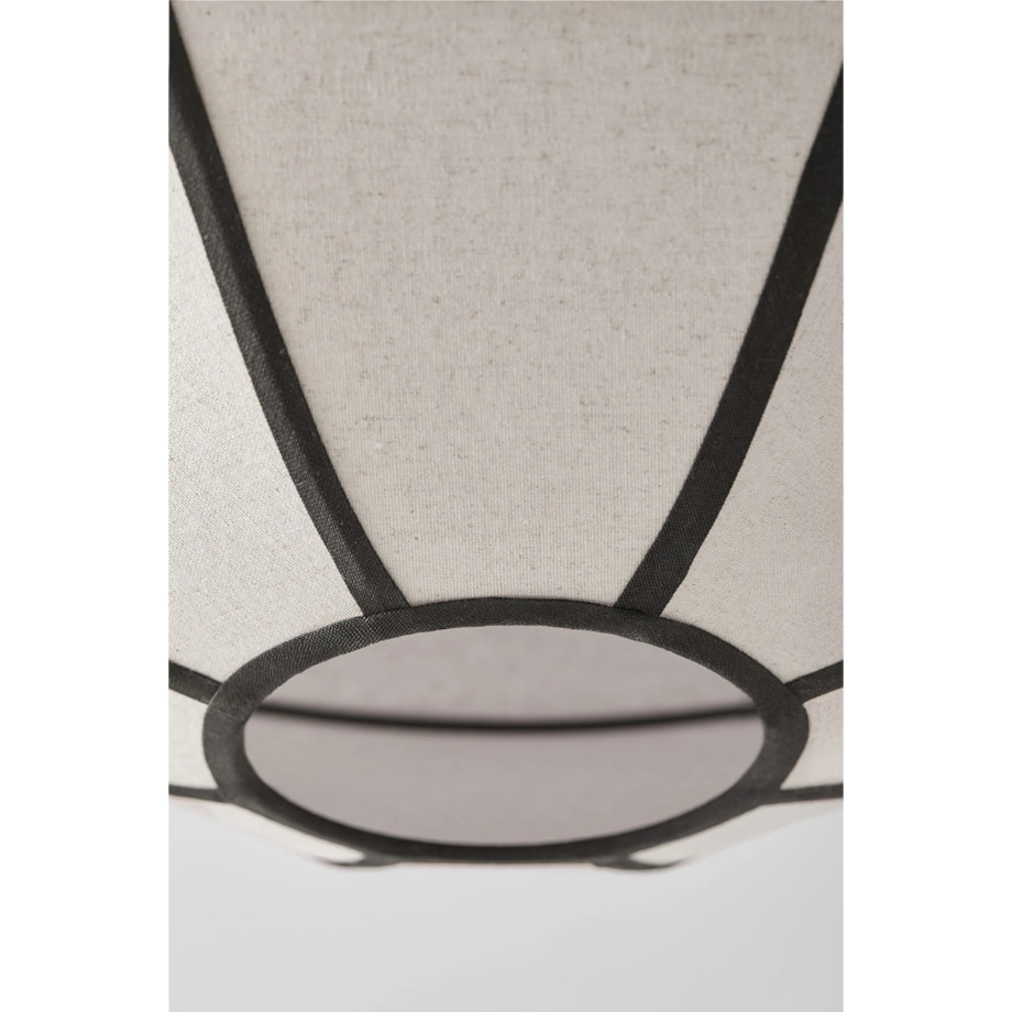 Lampa sufitowa lniana Patraix kremowo-czarna Ø50 cm