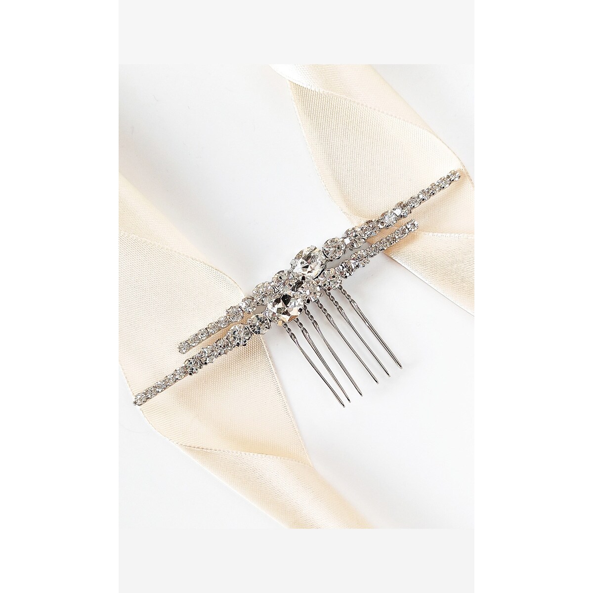 ELEGANCKI grzebyk z cyrkoniami ŚLUBNY przyjęcie studniówka bal wieczorowy