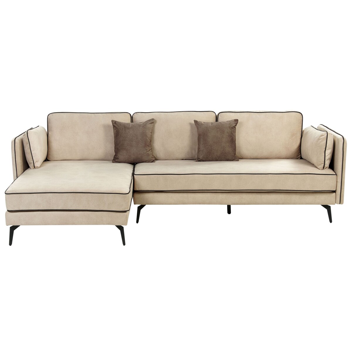 Narożnik welurowy prawostronny beżowy ALTAN