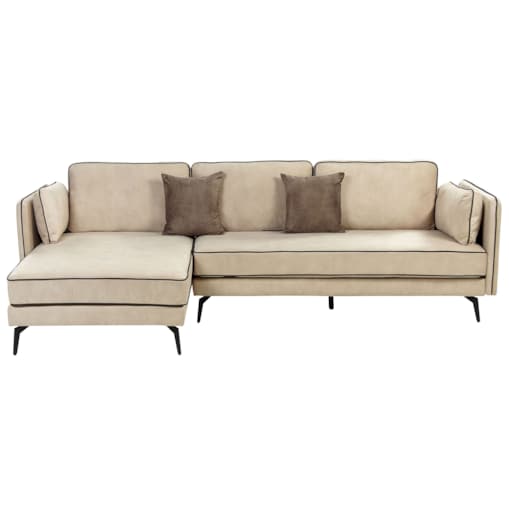 Narożnik welurowy prawostronny beżowy ALTAN