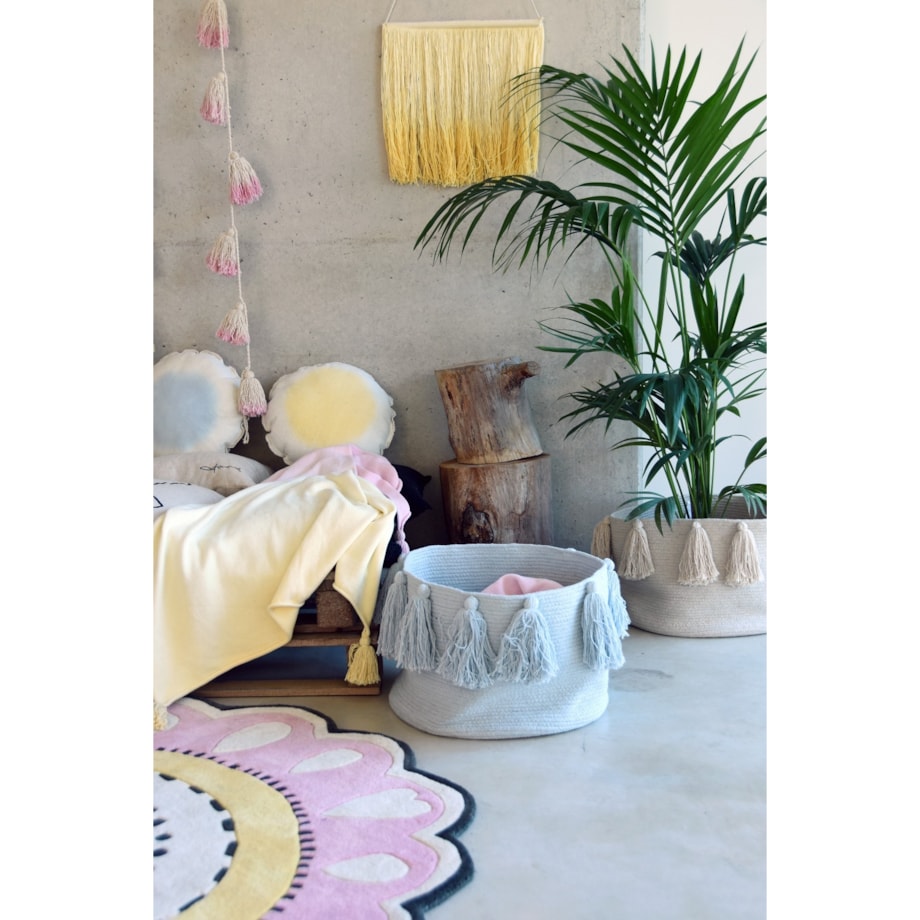 Kosz Basket Tassels Soft Blue