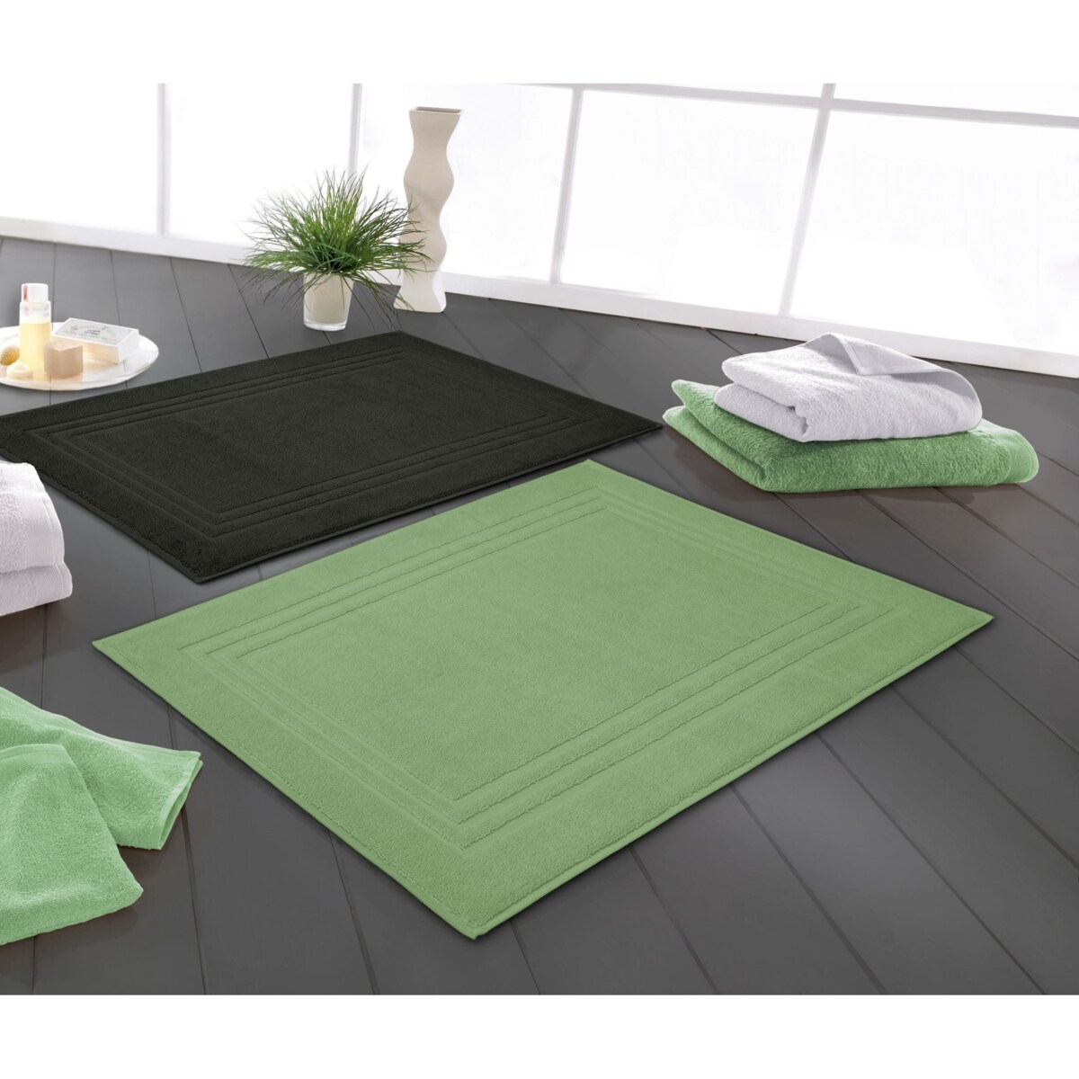 Kleine Wolke Lodge Wegański Dywanik Frotte czarny 50x 80 cm ECO LIVING