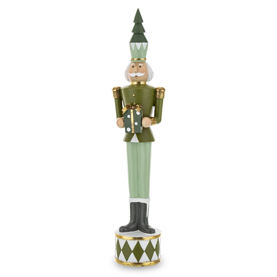 Figurka - Dziadek do orzechów 46x10 cm zielono-złoty