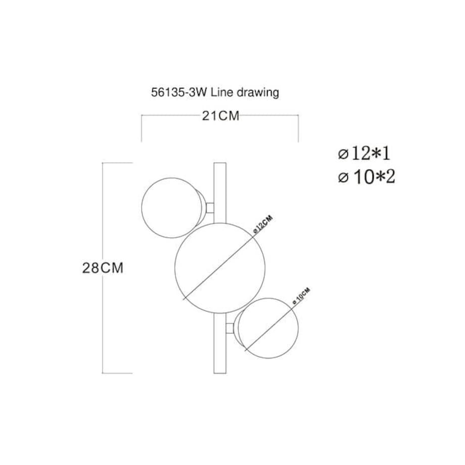 Sufitowa lampa Riha 56135-3W balls czarna bursztynowa