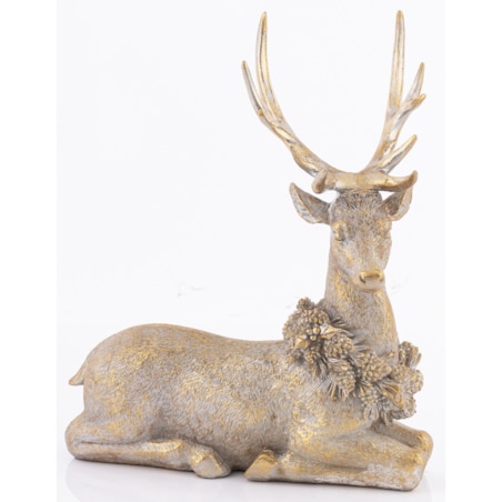 Figurka - Leżący renifer 30x26,5x16,5 cm TONAKAI brązowy
