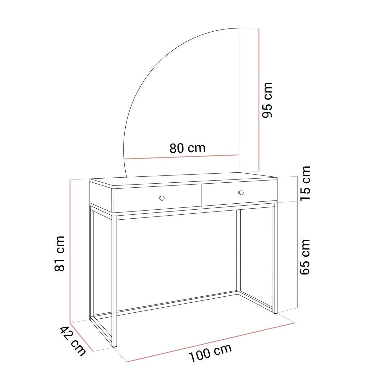 Toaletka kosmetyczna QUINNIE KASZMIR z lustrem LED złoty chrom, lewa, uchwyt biały kryształ