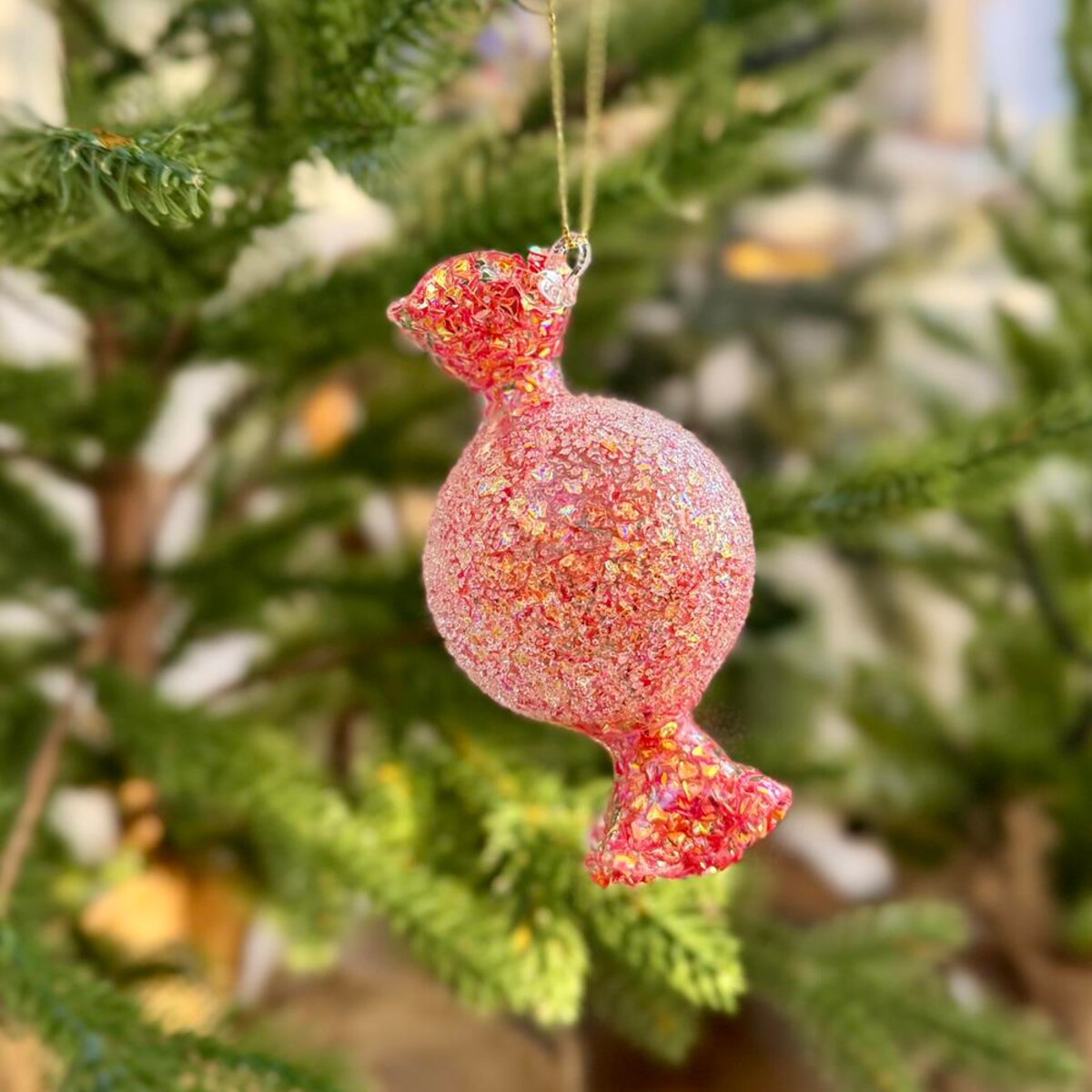 VILLA ITALIA Bombka szklana CUKIEREK pink 9,5 cm