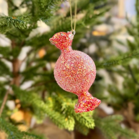 VILLA ITALIA Bombka szklana CUKIEREK pink 9,5 cm