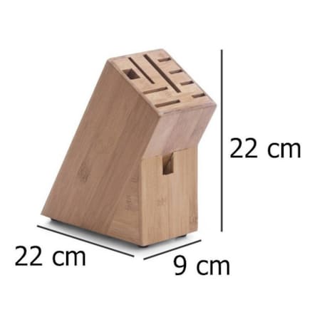 Bambusowy stojak na noże, blok do noży - 22x22x9cm