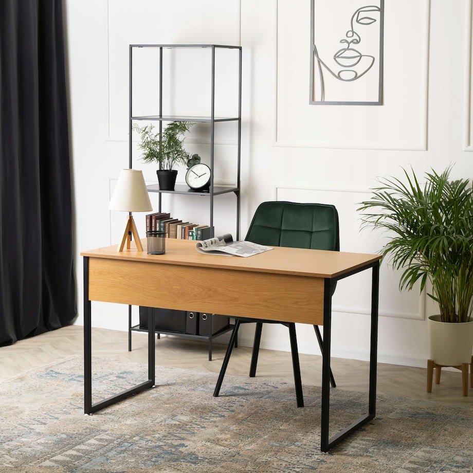 Biurko 120 Industrialne Biurowe Gabinetowe Proste Dąb Złoty ROSS