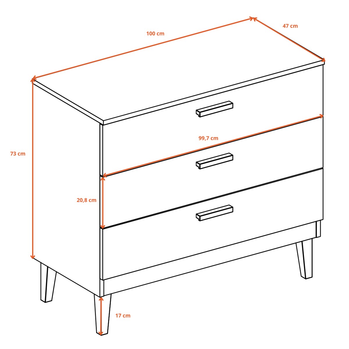 Komoda Denver biały & hikora