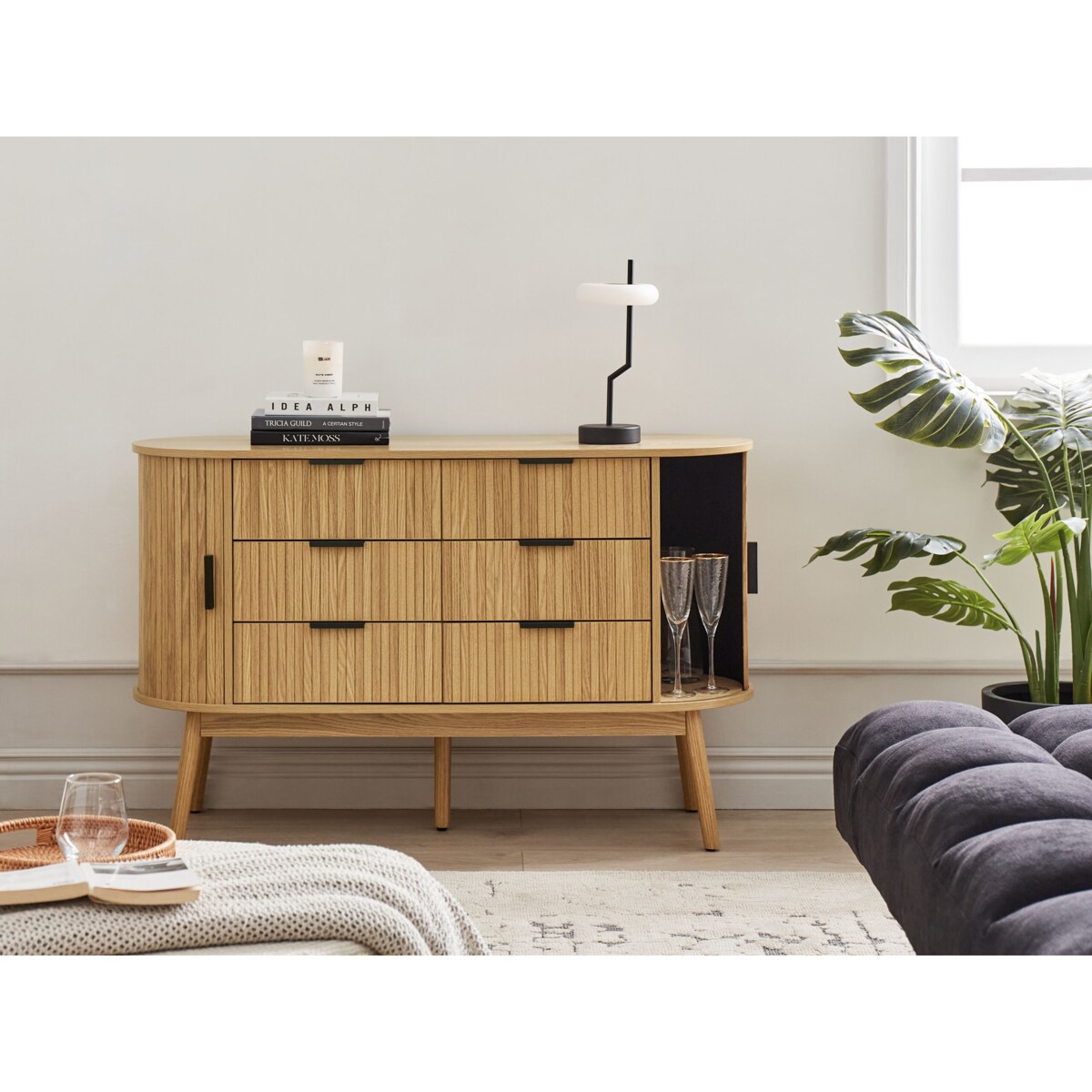 Komoda 6 szuflad jasne drewno SELAH