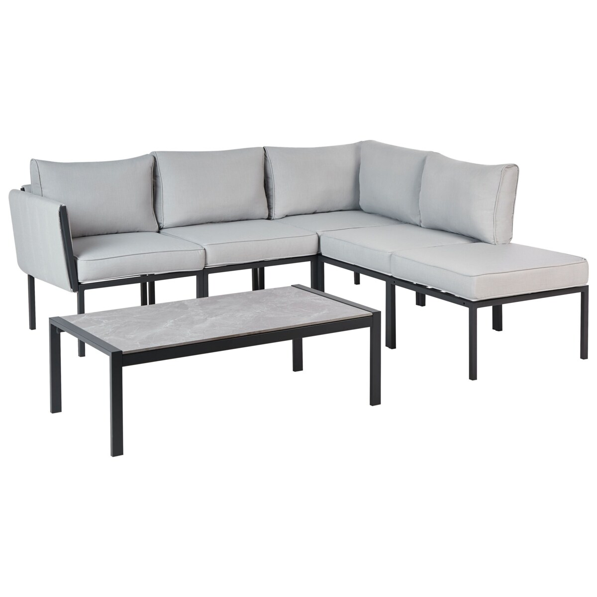 Zestaw ogrodowy ze stolikiem dla 5 osób SKALA Metal Jasnoszary