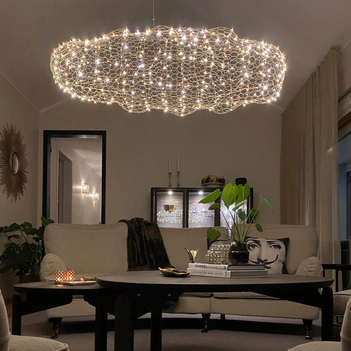 Lampa wisząca Hayden 4201260-6501 By Rydens LED 20W 2700K chmurka złota