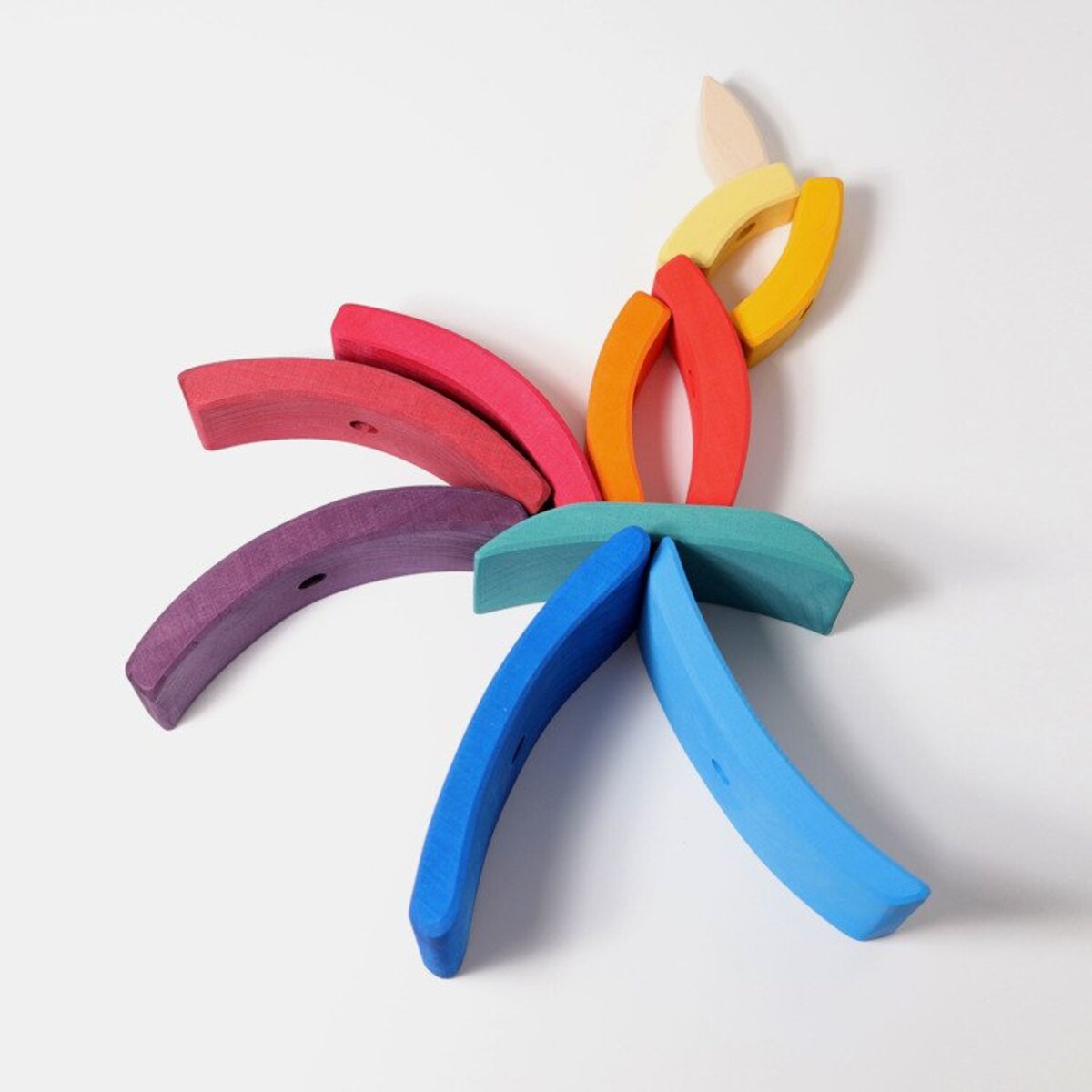 Wieża drewniana dla dzieci Łódka - klocki Grimm's kolorowe 1+