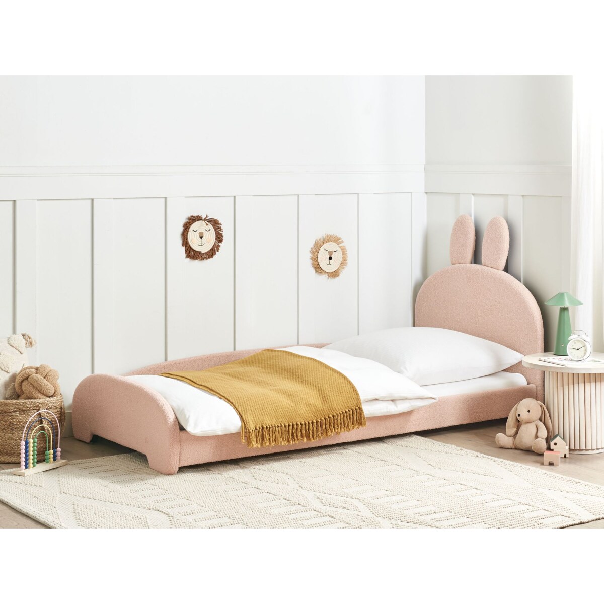 Łóżko Boucle PERROS 90 x 200 cm Beżowy