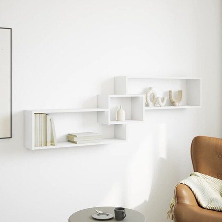 vidaXL Półka ścienna, 158x18x53 cm, biała, materiał drewnopochodny