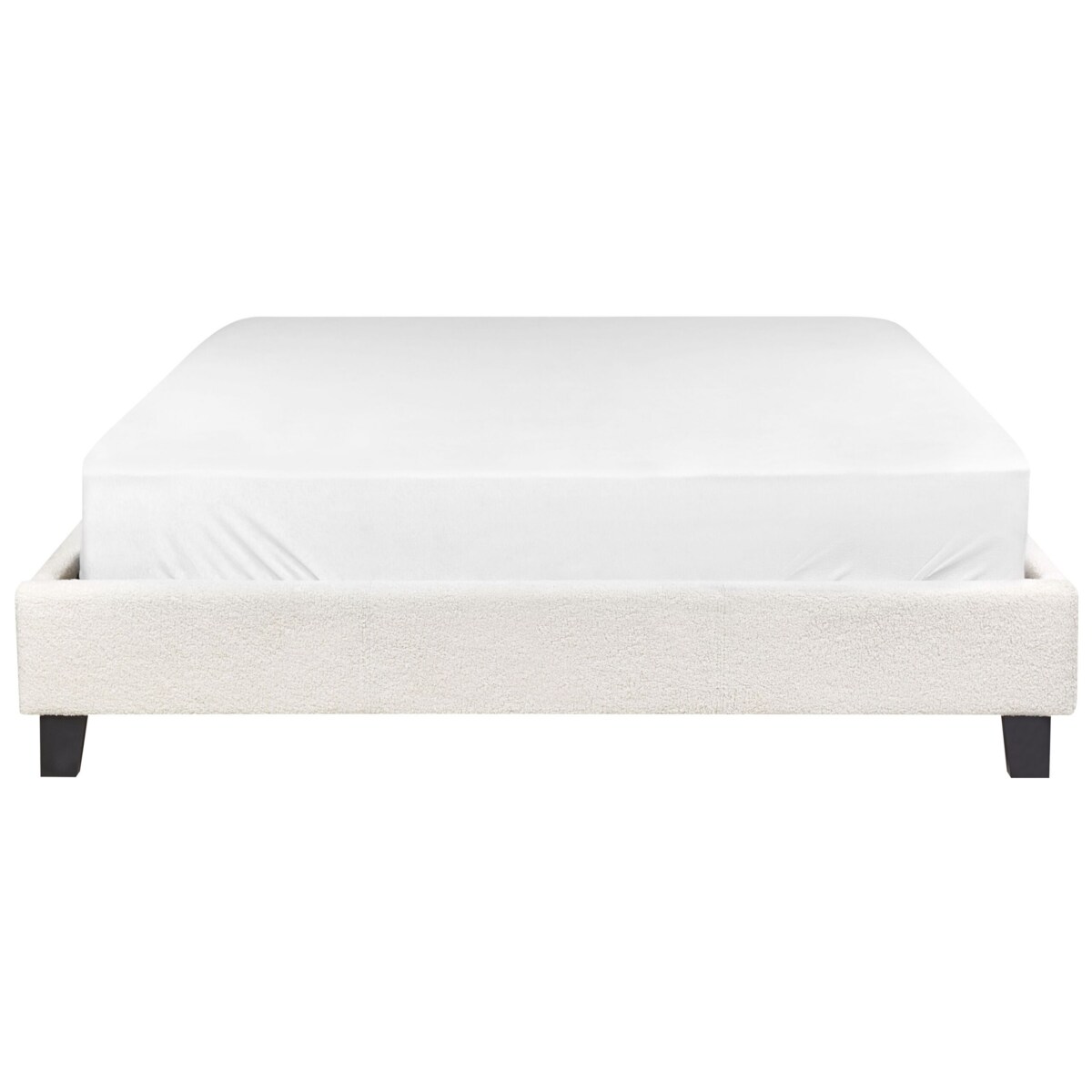 Łóżko bez zagłówka Boucle ROANNE 140 x 200 cm Kremowy