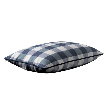 Poszewka Gabi na poduszkę prostokątna 60x40 granatowo-biała krata (5,5x5,5cm)