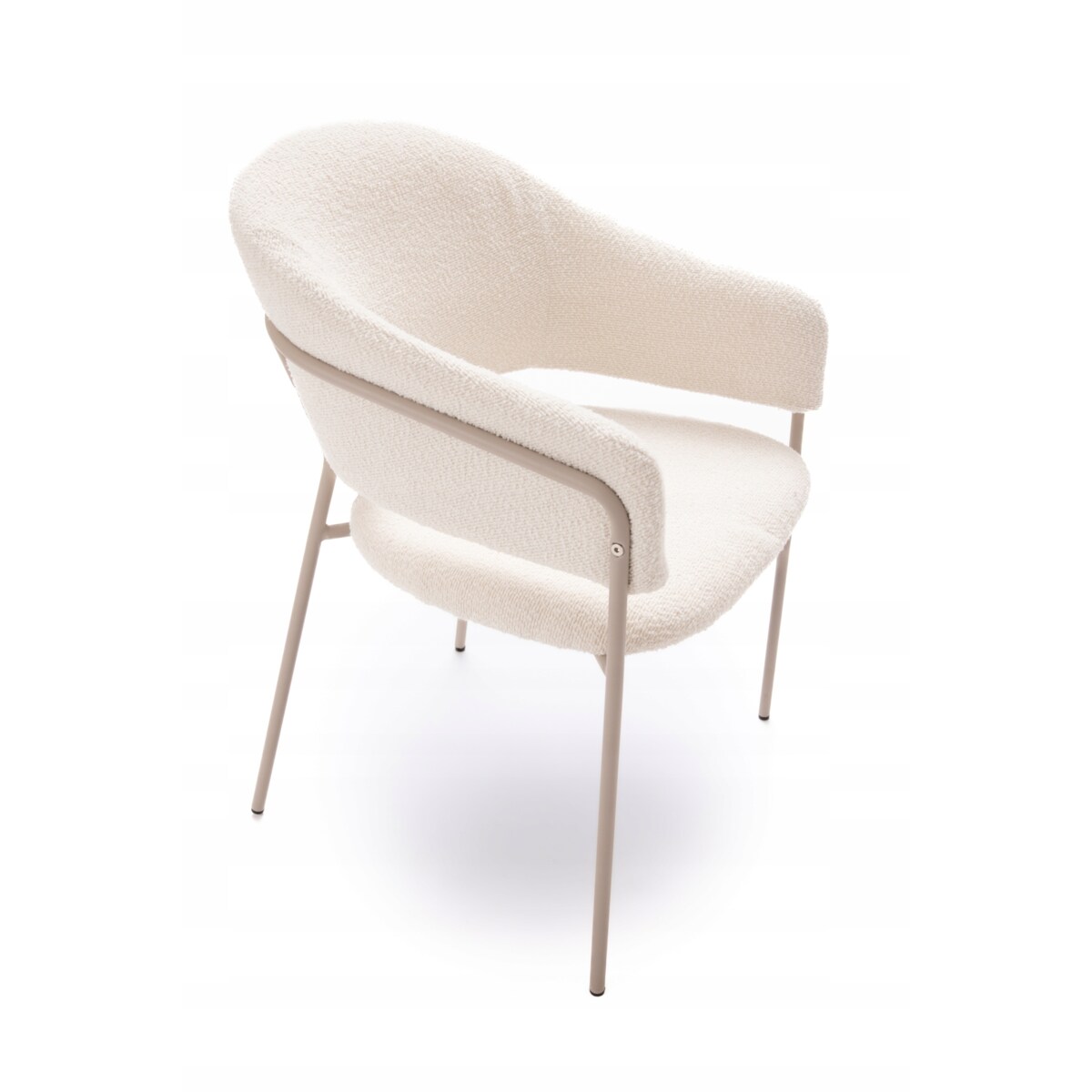 ZESTAW 2 SZTUK Krzesła ORANO Boucle Białe Kaszmir Metalowa Rama JAPANDI