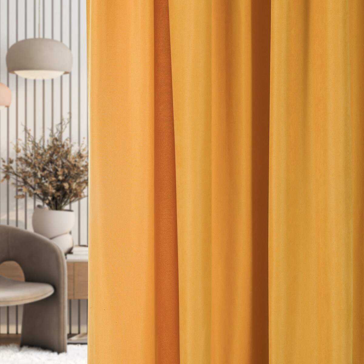 Zasłona na taśmie marszczącej miodowa aksamitna 140 x 280 cm 1 szt. 140x280 żółty