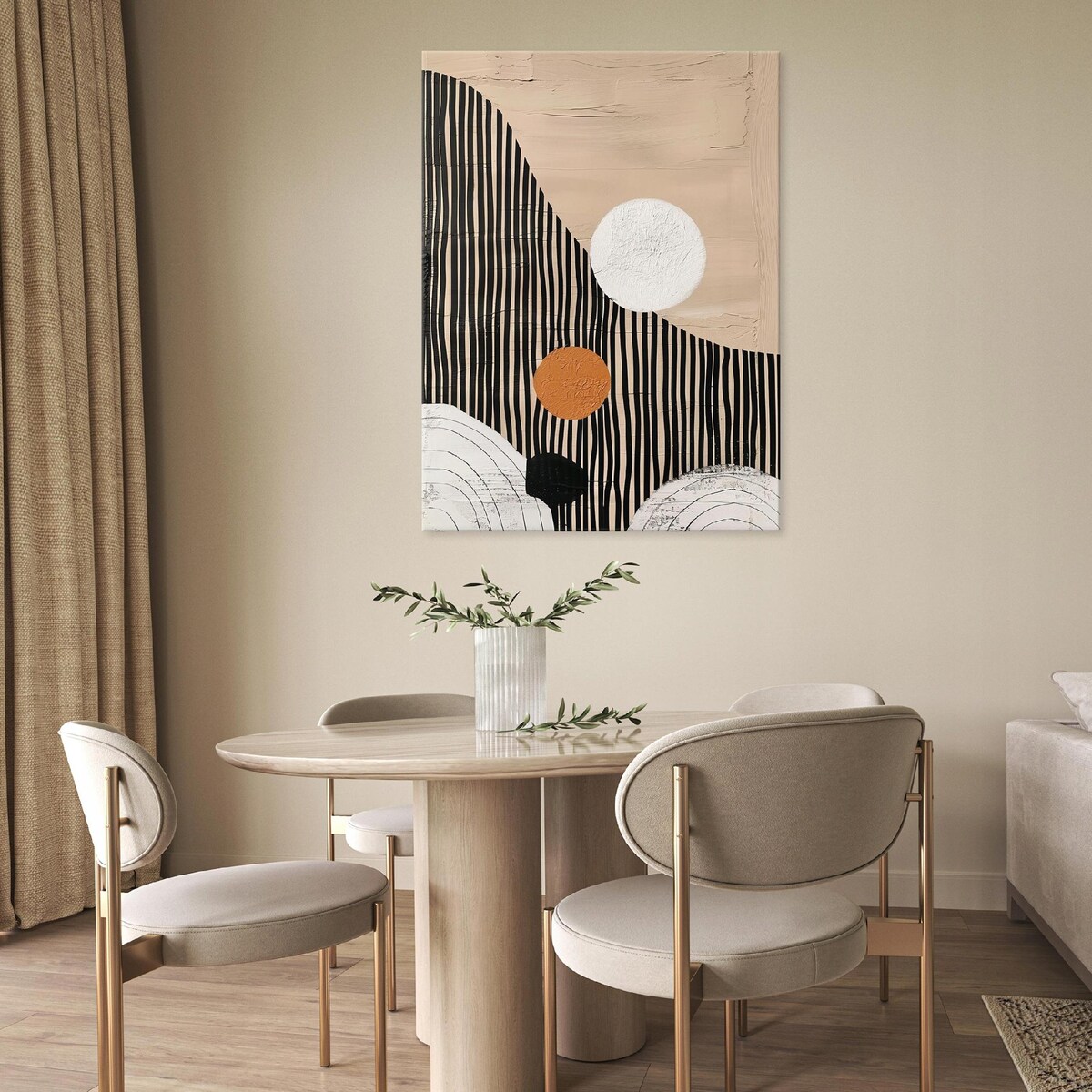 OBRAZ BOHO ABSTRAKCJA BRĄZOWY NA PŁÓTNIE ŚCIANĘ DO SYPIALNI SALONU 120x80