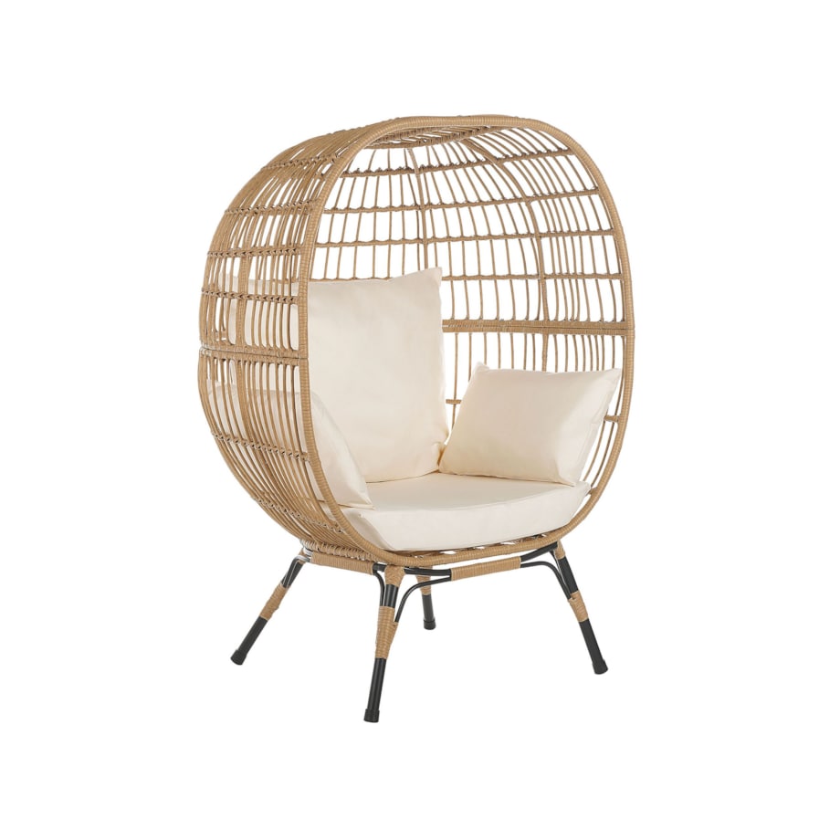 Fotel kokon z technorattanu naturalny VEROLI