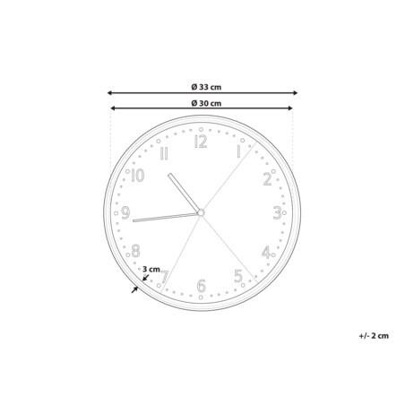 Zegar ścienny ø 33 cm czarno-biały DAVOS
