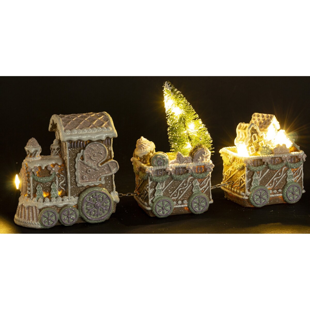Dekoracja - pociąg piernikowy LED 13x29,5x7 cm TRENATEK