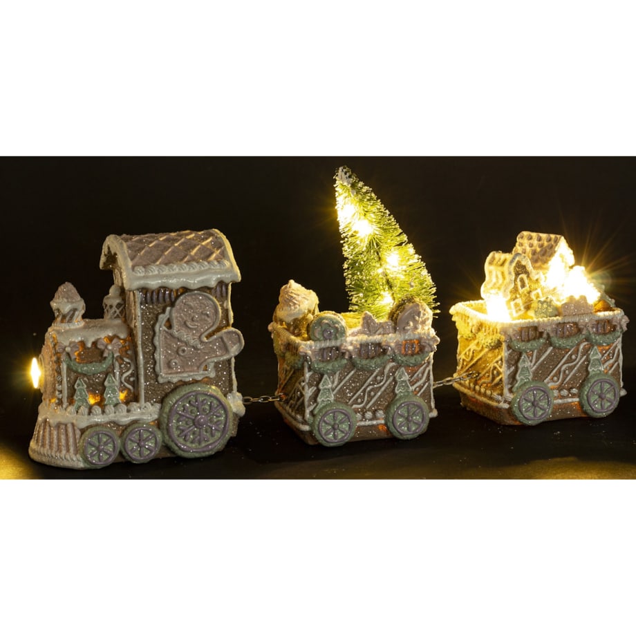 Dekoracja - pociąg piernikowy LED 13x29,5x7 cm TRENATEK