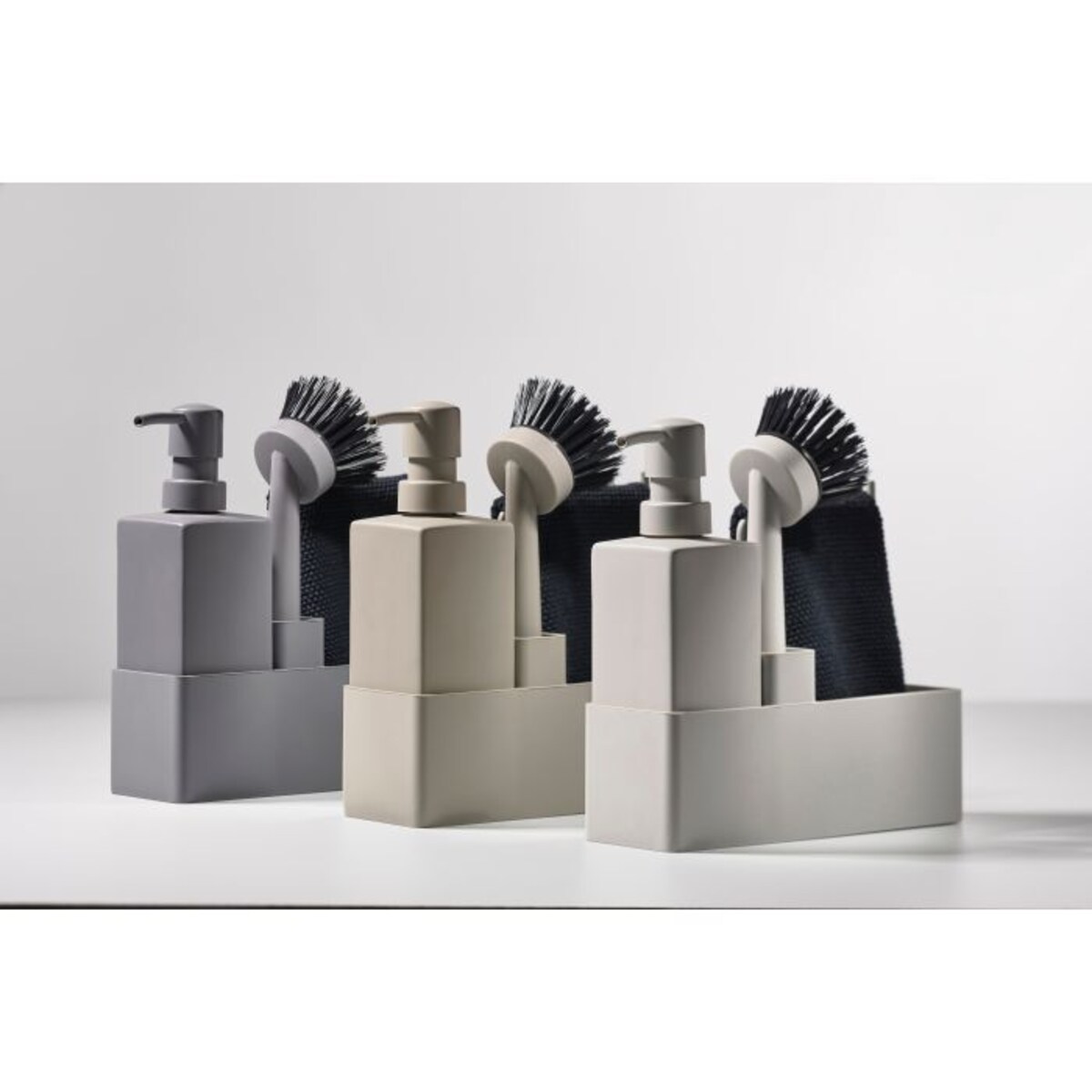 Organizer do zlewu ze ściereczką Singles Taupe 28078