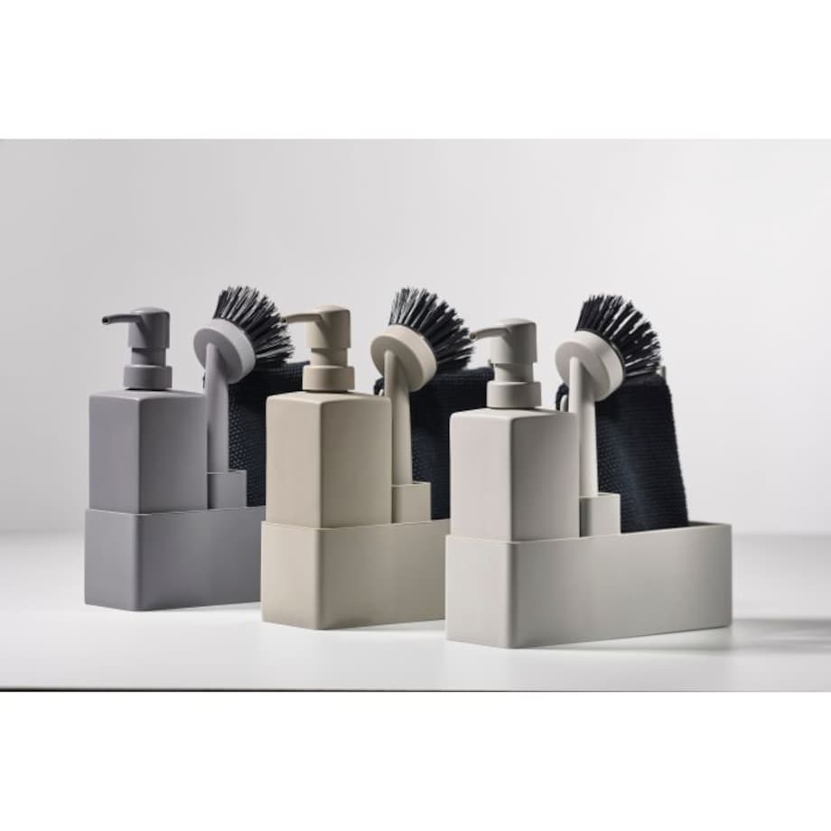 Organizer do zlewu ze ściereczką Singles Taupe 28078