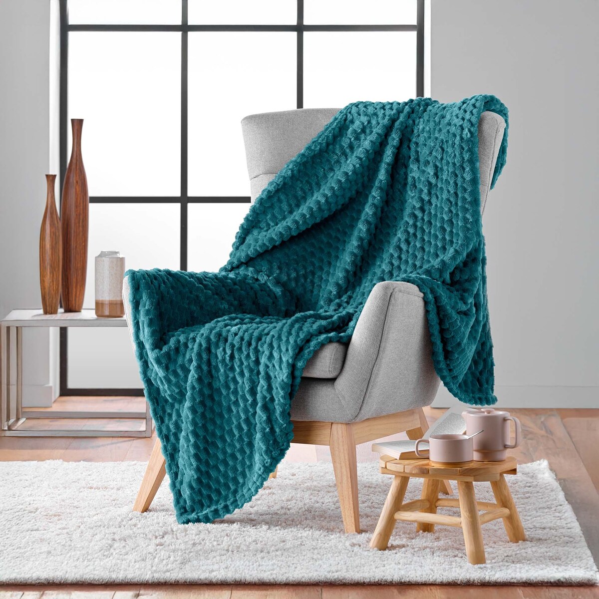 Narzuta na łóżko pikowana 150x125 cm AGOGE morski