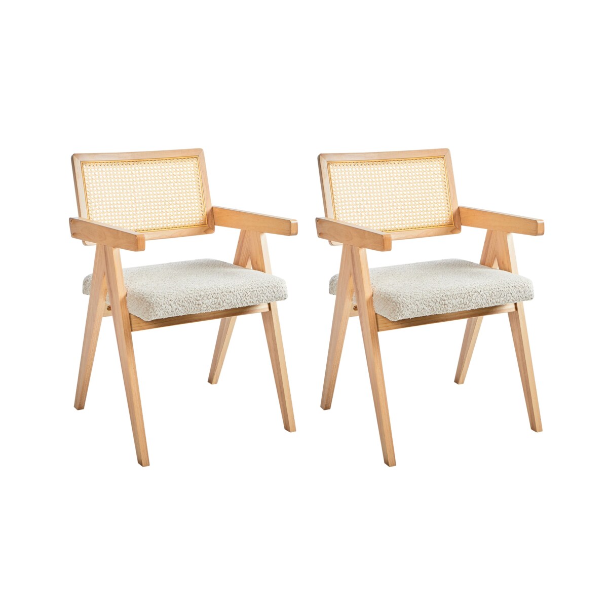 Zestaw 2 krzeseł do jadalni AVA Drewno Jasnobrązowy