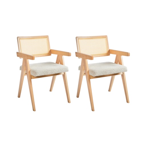 Zestaw 2 krzeseł do jadalni AVA Drewno Jasnobrązowy