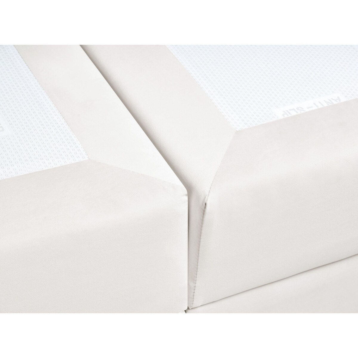 Łóżko kontynentalne z pojemnikiem Welur DAME 160 x 200 cm Złamana biel