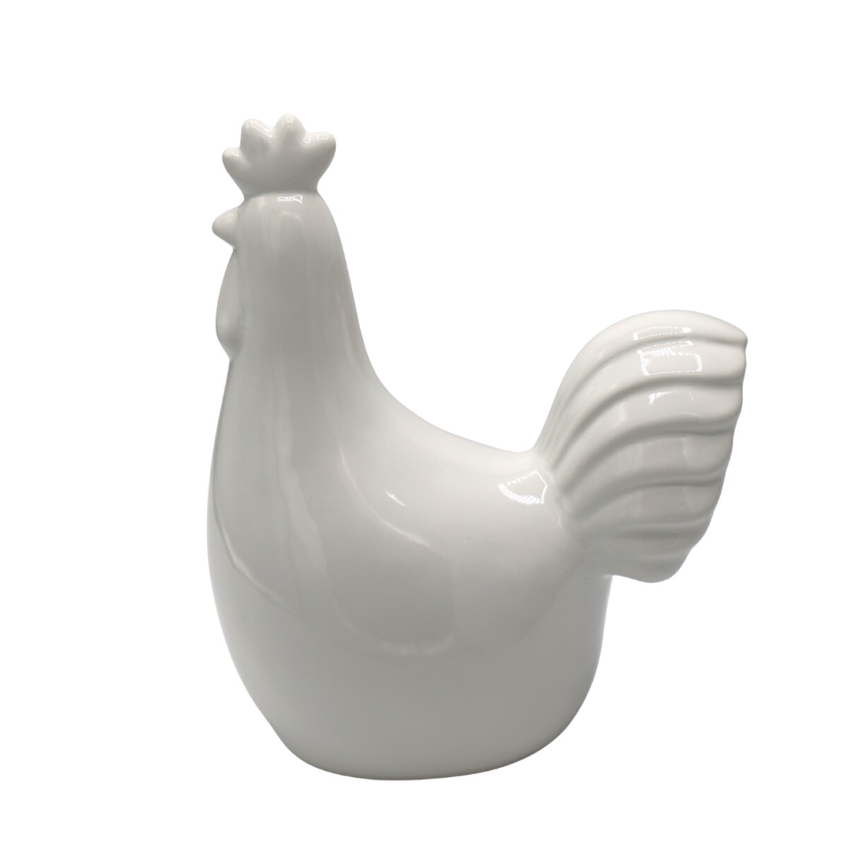Dekoracja - kogut ceramiczny 15,7x14x9 cm kukko biały