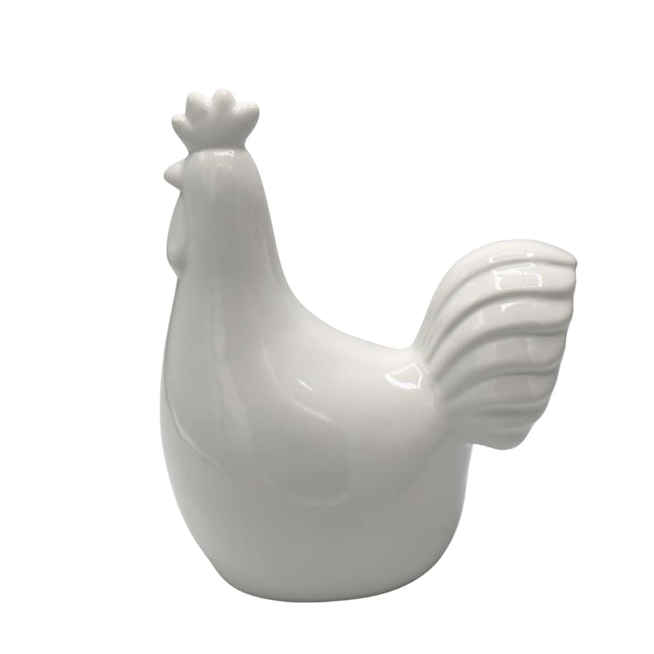 Dekoracja - kogut ceramiczny 15,7x14x9 cm kukko biały