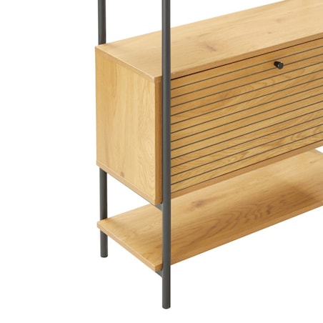 REGAŁ Z 5 PÓŁKAMI I SZAFKĄ Lattes okleina dębowa