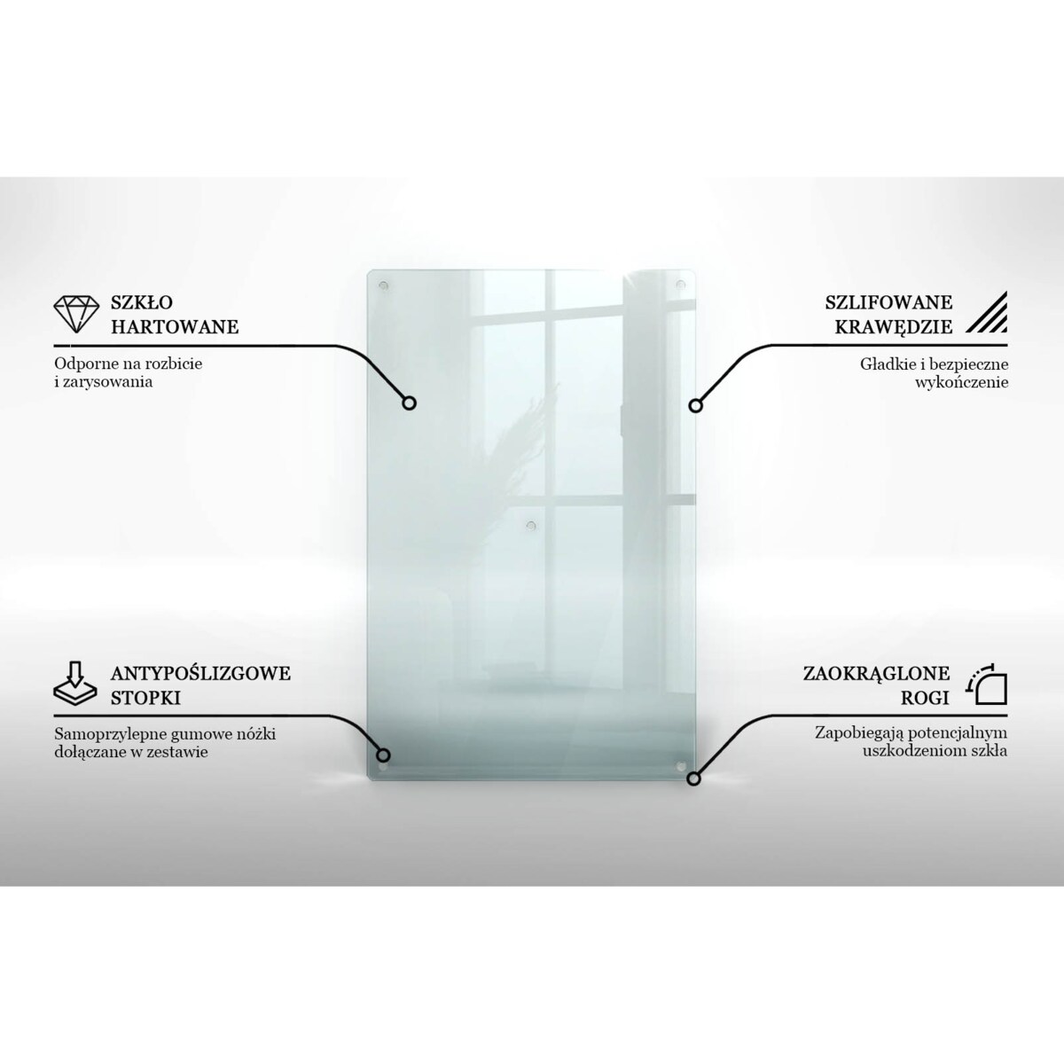 Deska do krojenia, szkło hartowane 80x52