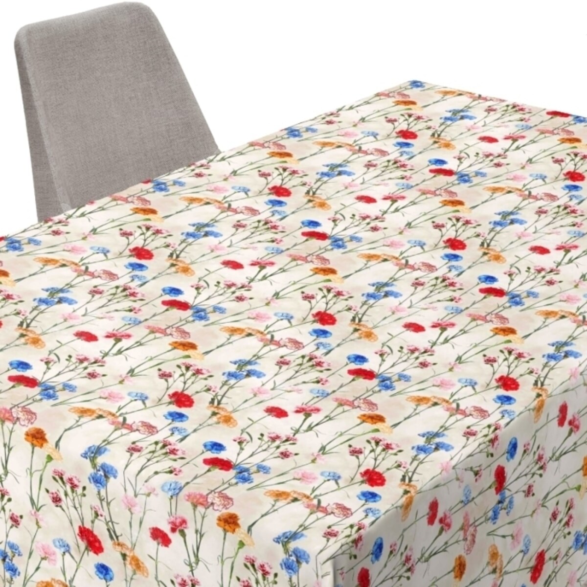 Obrus plamoodporny Minos Goździki jasny - 130x200 cm - wielokolorowy