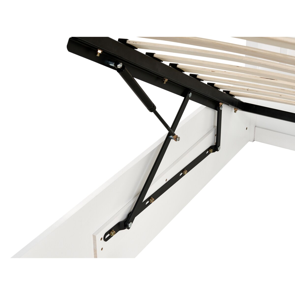 Łóżko z pojemnikiem Drewno sosnowe CLARBEC 160 x 200 cm Biały