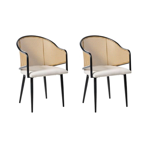 Zestaw 2 krzeseł do jadalni WEIMAR Metal Czarny